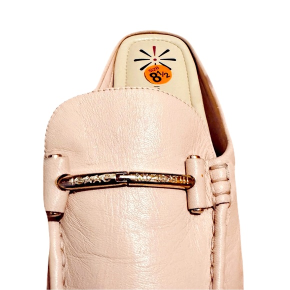 Isaac Mizrahi Live! Leather Mule Moccasins Rose/Pink with Gold Hardwear Size 8.5 - Picture 8 of 9